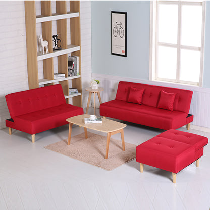 Blue Fabric Convertible Chair with Storage Modern Single Seat for Living Room