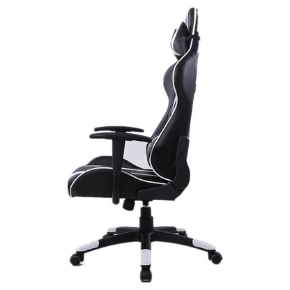 Racing-Style Gaming Chair Multi-Color Stripe Design Reclining Ergonomic Chair with PU Leather Upholstery