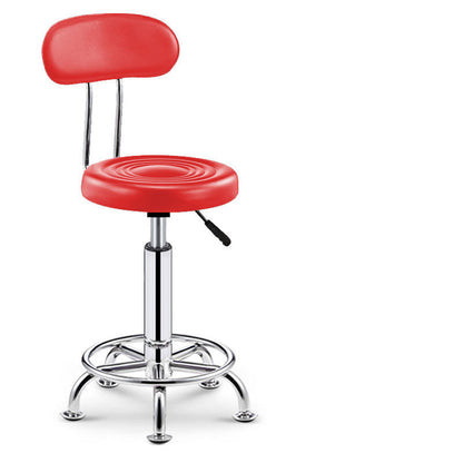 Adjustable Multi-Scene Stool Rippled Leather Dual Base Caster/Disc& Back Support