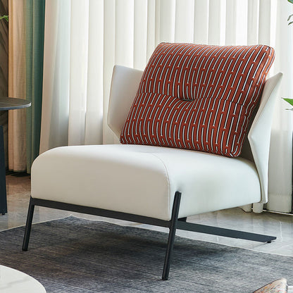 Contemporary Leather Armchair Sleek Metal Base Button-Accented Back & Multi-Hue Options for Modern Lounges