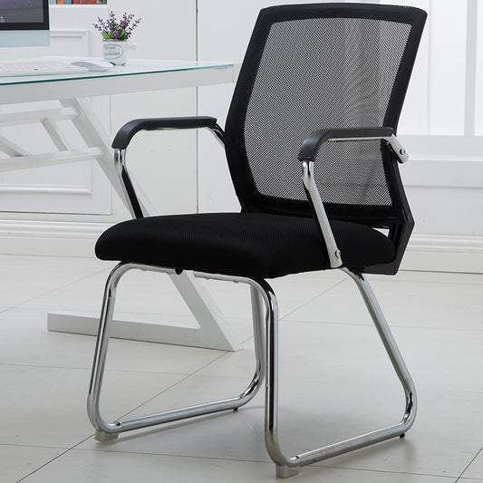 Mid-Back Mesh Conference Chair Ergonomic Visitor Chair with Breathable Mesh Chrome Steel Bow Base Multi-Color Office Chair for Meeting Rooms & Reception Areas