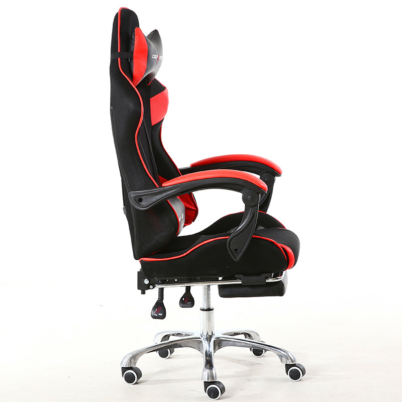 Ergonomic Gaming Chair Breathable Mesh Racing Chair with Extendable Footrest