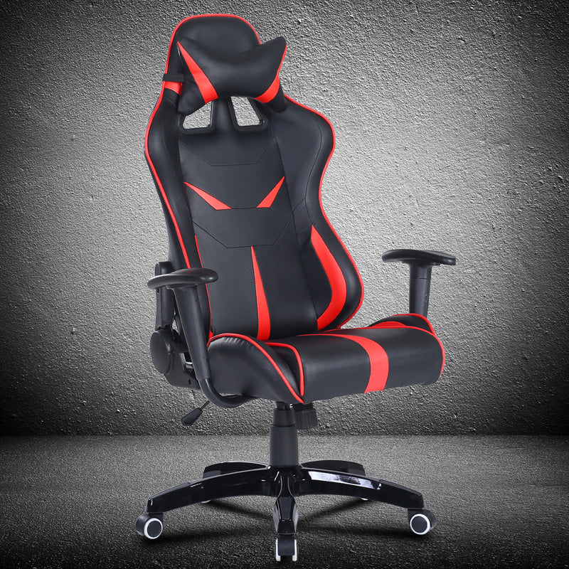 P34 Mecha-Style Gaming Chair: Multi-Color Ergonomic Reclining Chair with PU Leather Upholstery