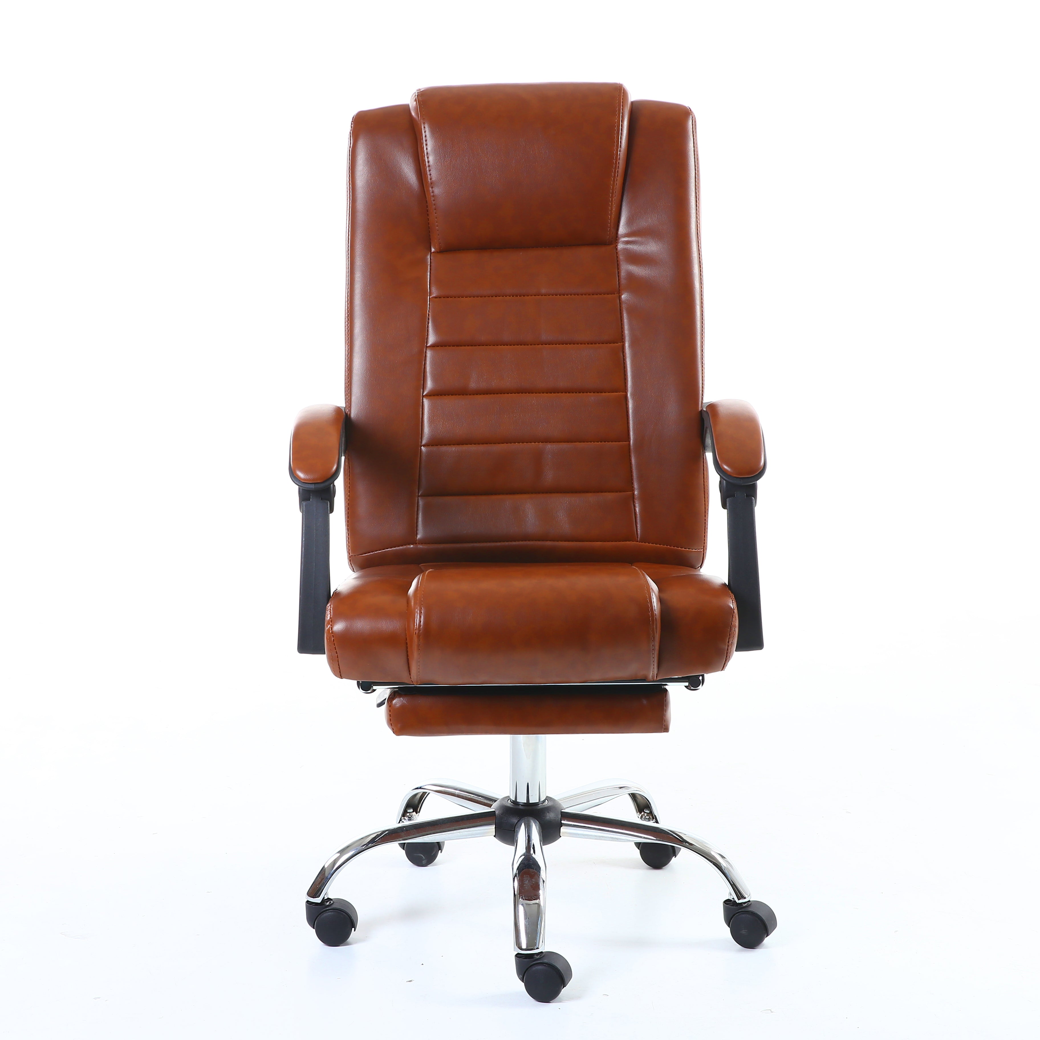 B14 Sitmod Executive Office Chair, High-Back Ergonomic Reclining Desk Chair with Retractable Footrest, Premium PU Leather Office Chair with 360° Swivel & Height Adjustment, Multi-Color Luxury Office Chair for Home & Corporate Spaces