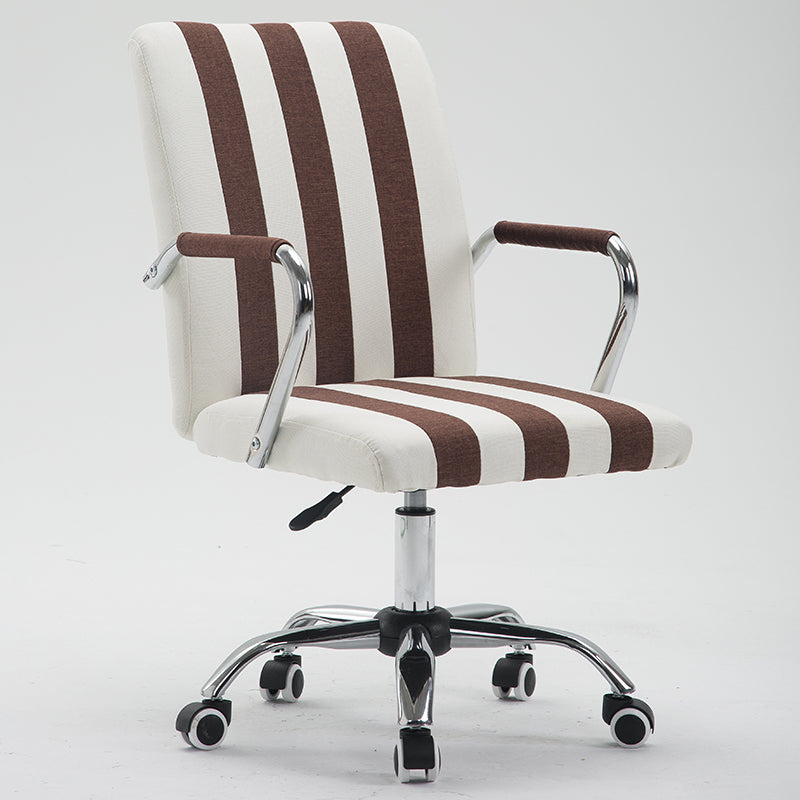 B25 Sitmod Striped Office Chair, Mid-Back Ergonomic Desk Chair with Fabric/PU Leather, 360° Swivel & Height Adjustment, Multi-Color Striped Chair for Home Office & Creative Spaces
