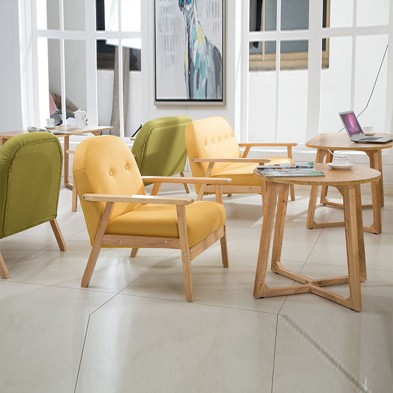 Modern Green Leather Loveseat with Wooden Frame - Tufted Design for Living Room