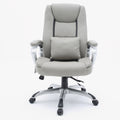 B19 Sitmod Massage Executive Office Chair, High-Back Ergonomic Desk Chair with Lumbar Pillow & Breathable Mesh, Premium PU Leather Office Chair with 360° Swivel & Height Adjustment, Modern Light Gray Office Chair for Home & Corporate Spaces