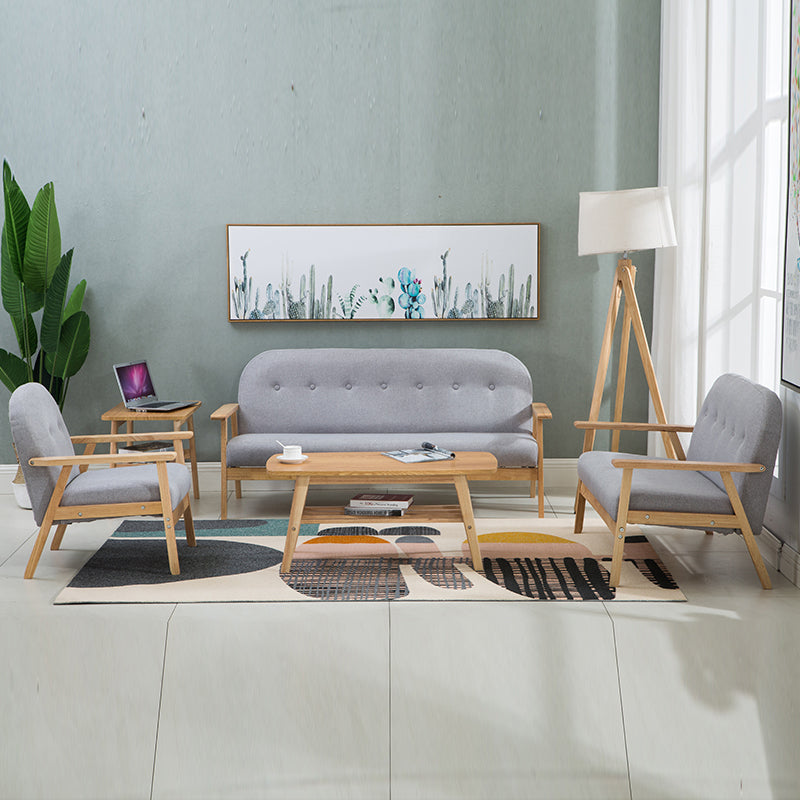 Modern Green Leather Loveseat with Wooden Frame Tufted Design for Living Room