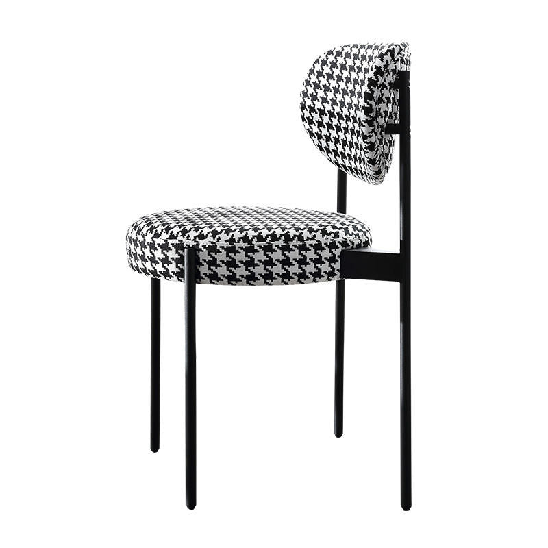 C-28-SITMOD Modern Stylish Dining Chair: Black Metal Frame, Multi-Fabric Options & Curved Back Design