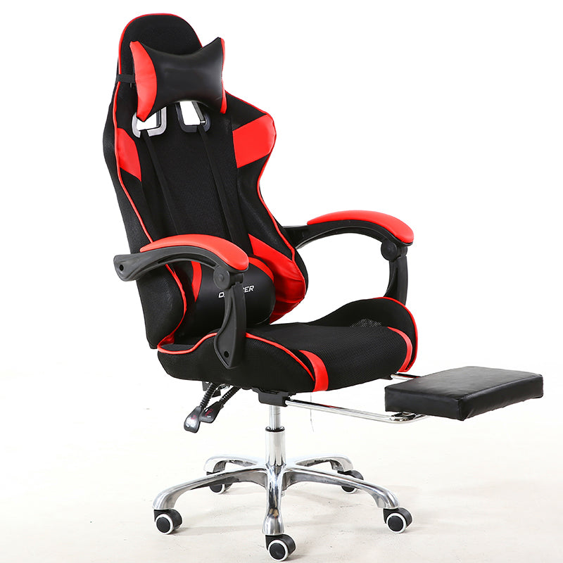 Ergonomic Gaming Chair Breathable Mesh Racing Chair with Extendable Footrest