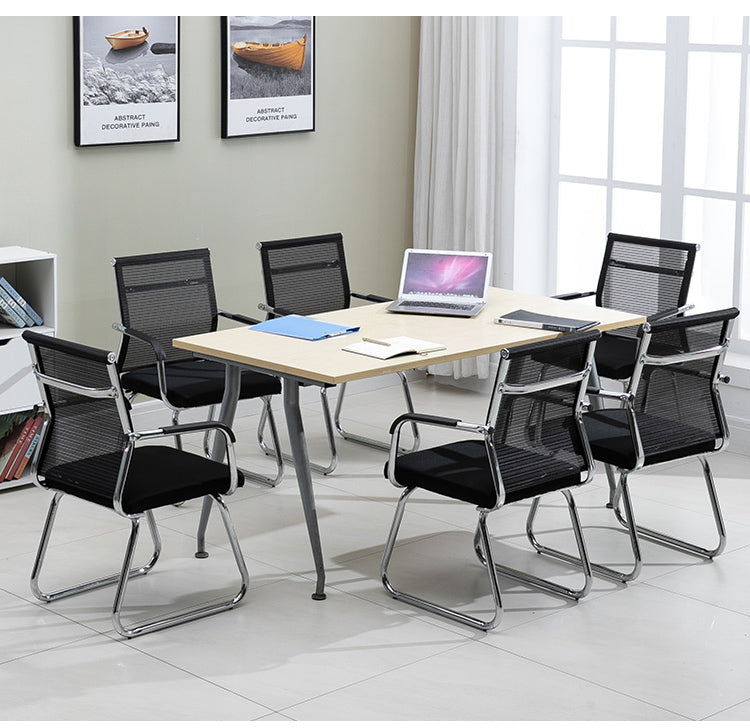 W12 Sitmod Mid-Back Conference Chair, Ergonomic Visitor Chair with Breathable Mesh/Fabric/PU Leather, Chrome Steel Bow Base, Multi-Color Office Chair for Meeting Rooms & Reception Areas