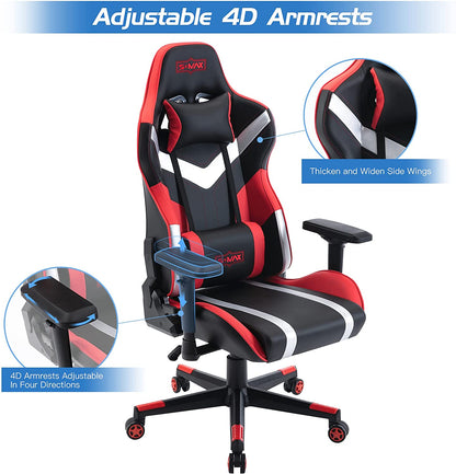 SMAX Ergonomic Gaming Chair 22.05" Widened Molded Foam Cushion with 4D Armrests & Multi-Position Recline