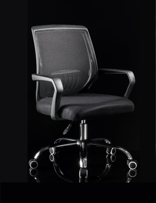 Mid-Back Mesh Office Chair Ergonomic Desk Chair with Breathable Mesh 360° Swivel & Height Adjustment Black Office Chair for Home & Corporate Spaces