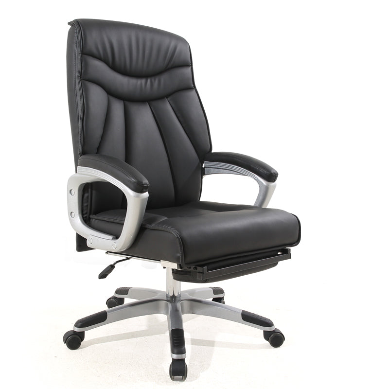 B24 Sitmod Reclining Executive Office Chair, High-Back Quilted Ergonomic Desk Chair with Retractable Footrest, Premium PU Leather Office Chair with 360° Swivel & Height Adjustment, Multi-Color Luxury Office Chair for Home & Corporate Spaces