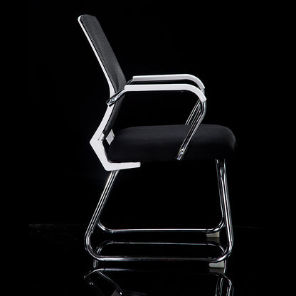 Mid-Back Mesh Conference Chair Ergonomic Visitor Chair with Breathable Mesh Chrome Steel Bow Base Multi-Color Office Chair for Meeting Rooms & Reception Areas