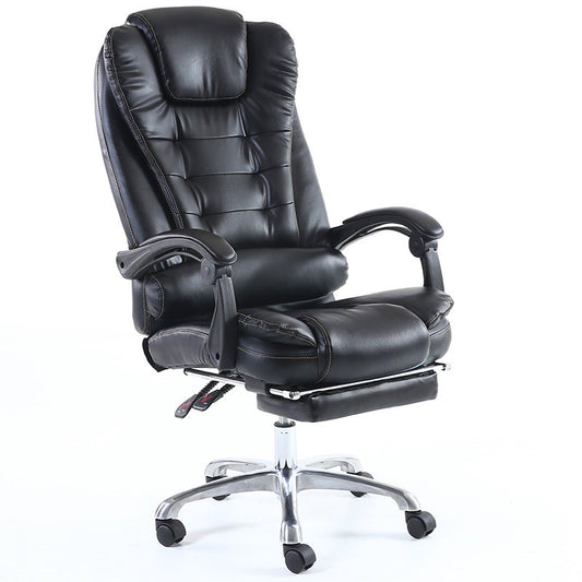 Executive Office Chair High-Back Plush Ergonomic Reclining Desk Chair with Retractable Footrest & Headrest, Premium PU Leather Office Chair with 360° Swivel & Height Adjustment Multi-Color Luxury Office Chair for Home & Corporate Spaces