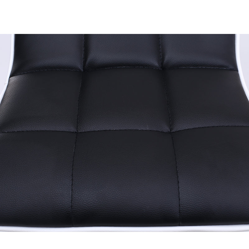 J19 Adjustable Height Bar Stool (With Bar Table Set): Tufted Leather Cushion, Color-Trimmed Edge & Chrome Disc Base