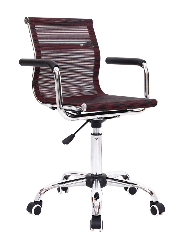 W11 Sitmod Mid-Back Mesh/PU Leather Office Chair, Ergonomic Desk Chair with 2 Base Options, 360° Swivel & Height Adjustment, Multi-Color Stylish Chair for Home Office & Reception