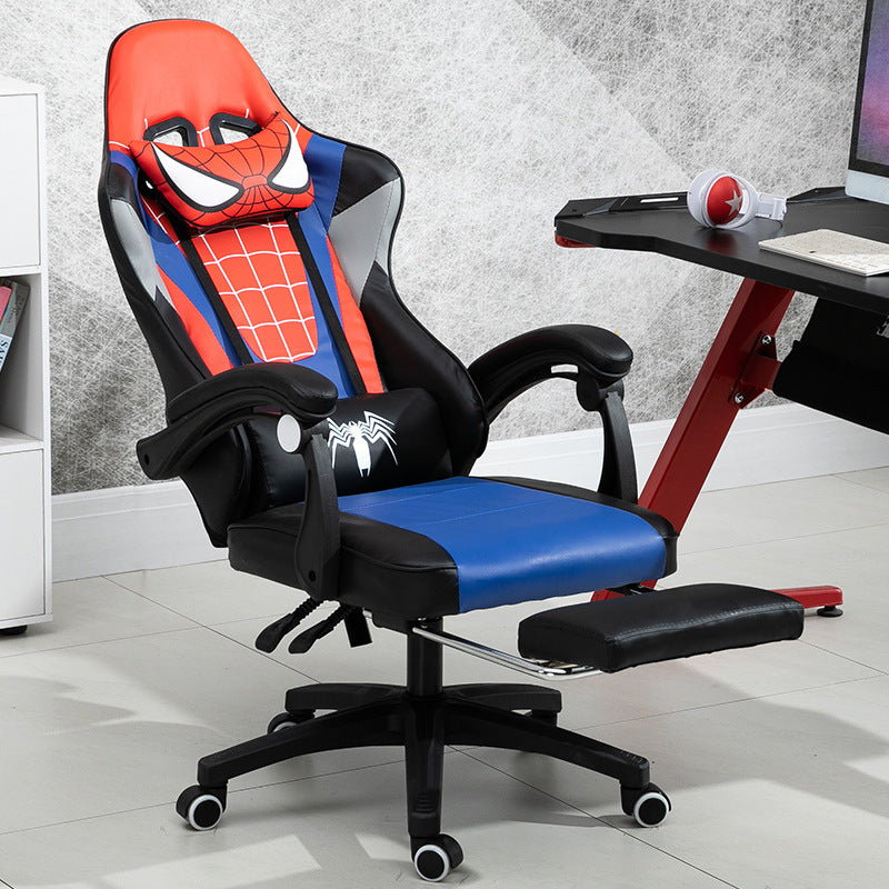 Spider-Man Themed Gaming Chair 150° Reclining Racing-Style Chair with Footrest & Themed Pillows