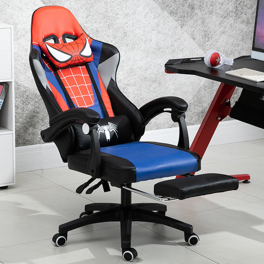 Spider-Man Themed Gaming Chair 150° Reclining Racing-Style Chair with Footrest & Themed Pillows