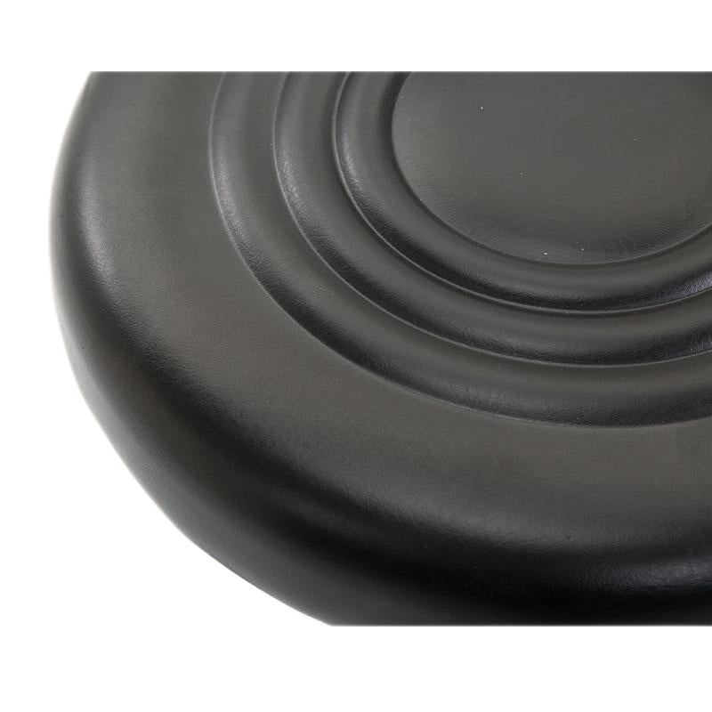 Adjustable Rolling Stool Circular Rippled Leather Cushion Five-Caster Base for Workshop & Salon Use