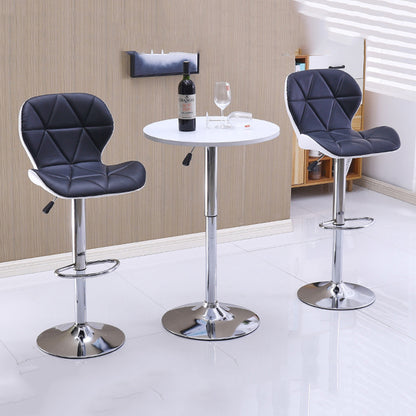 Diamond Quilted Adjustable Bar Stool Color-Block Design Metal Base & Multi-Hue Options for Bars/Counters