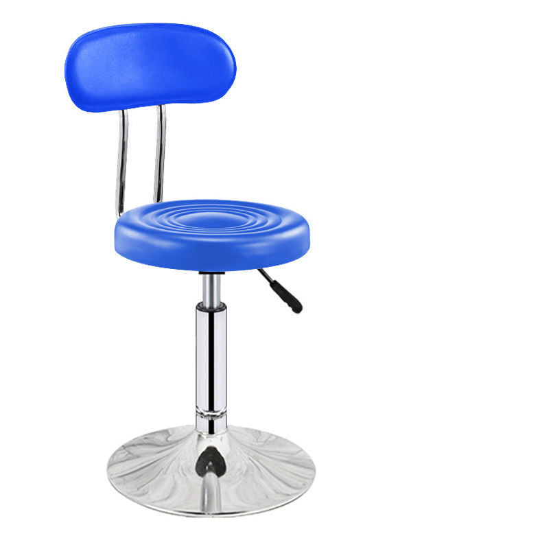 J04 Adjustable Multi-Scene Stool: Rippled Leather, Dual Base (Caster/Disc) & Back Support