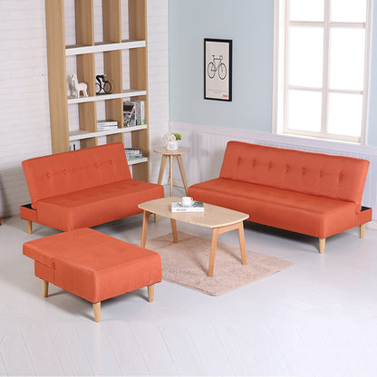 Blue Fabric Convertible Chair with Storage Modern Single Seat for Living Room