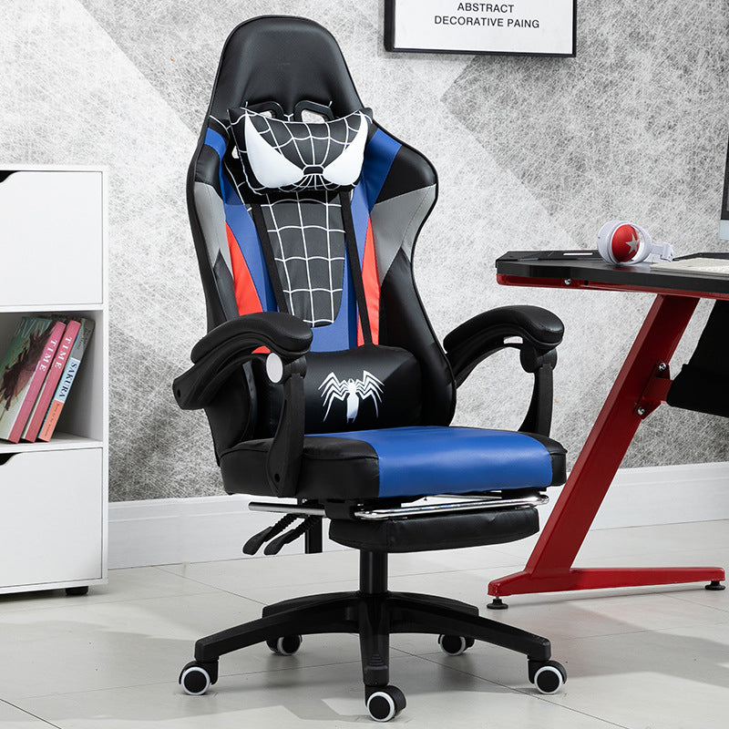 Spider-Man Themed Gaming Chair 150° Reclining Racing-Style Chair with Footrest & Themed Pillows