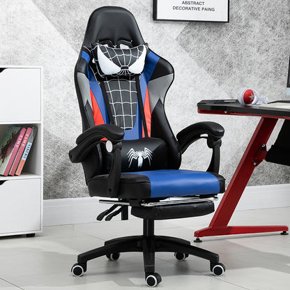 Spider-Man Themed Gaming Chair 150° Reclining Racing-Style Chair with Footrest & Themed Pillows