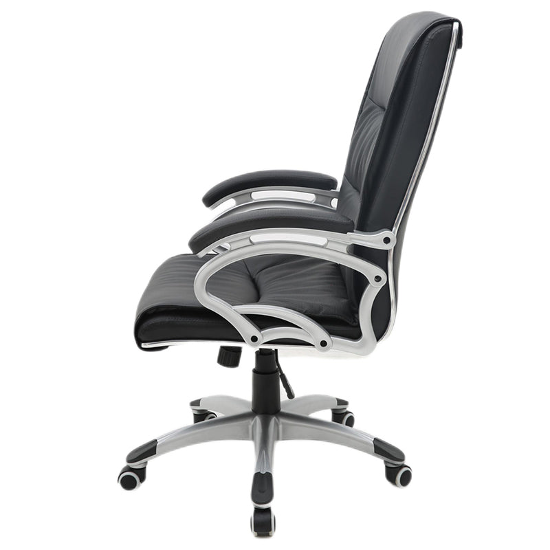 Executive Office Chair High-Back Ergonomic Desk Chair with Breathable Mesh Panels, Premium PU Leather Office Chair with 360° Swivel & Height Adjustment Modern Executive Chair for Home & Corporate Spaces