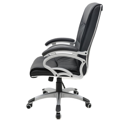 Executive Office Chair High-Back Ergonomic Desk Chair with Breathable Mesh Panels, Premium PU Leather Office Chair with 360° Swivel & Height Adjustment Modern Executive Chair for Home & Corporate Spaces