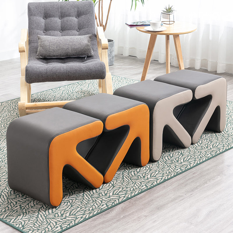 C06-SITMOD Modular Contour Shoe Bench: Stackable Design, Stylish Color-Block, Multi-Scene Use for Entryway & Living Room