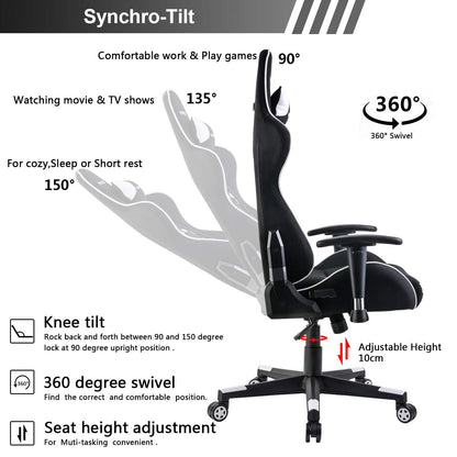 Ergonomic Gaming Chair Tech-Trim Breathable Mesh Racing Chair with Synchro-Tilt Mechanism