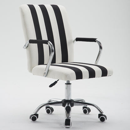 Office Chair Mid-Back Ergonomic Desk Chair with Fabric/PU Leather 360° Swivel & Height Adjustment Multi-Color Striped Chair for Home Office & Creative Spaces