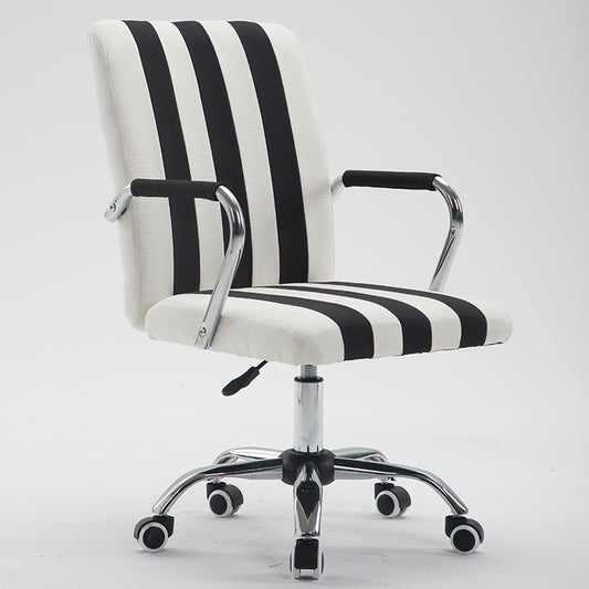 Office Chair Mid-Back Ergonomic Desk Chair with Fabric/PU Leather 360° Swivel & Height Adjustment Multi-Color Striped Chair for Home Office & Creative Spaces