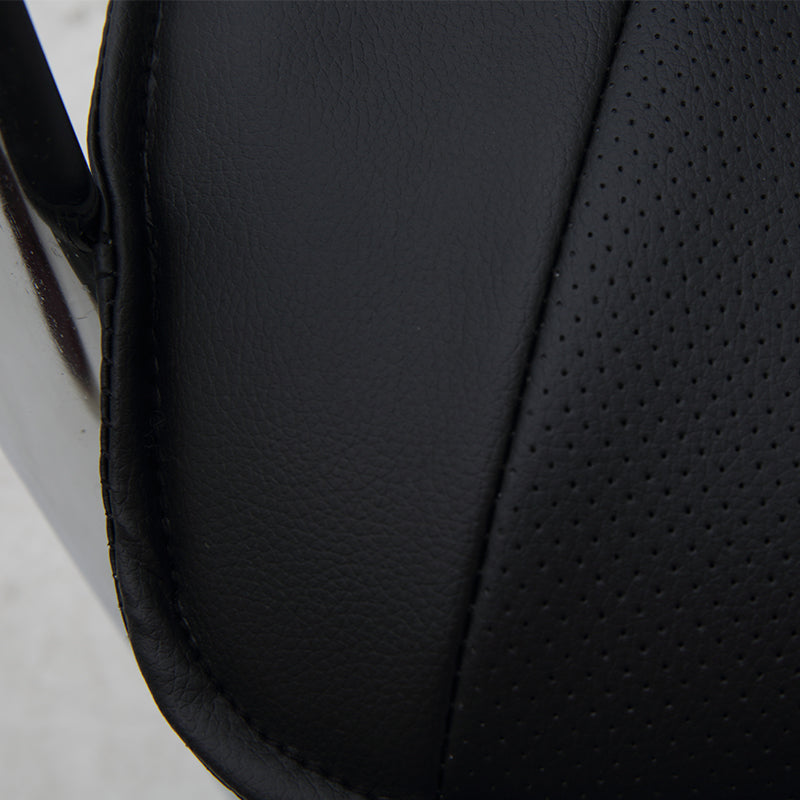 B36 Sitmod Conference Office Chair, Mid-Back Ergonomic Visitor Chair with Breathable PU Leather, Chrome Steel Frame, Fixed Bow Base, Black Office Chair for Meeting Rooms & Reception Areas