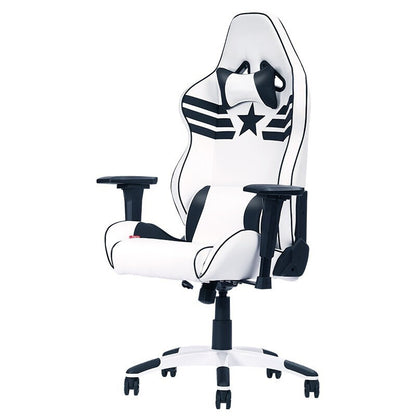 Captain America-Themed Gaming Chair Racing-Style Ergonomic Reclining Chair with Star-Stripe Emblem