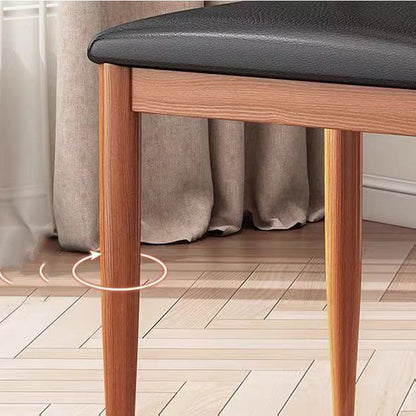 Warm Wooden Dining Chair Curved Solid Wood Back Multi-Material Cushions & Versatile Design