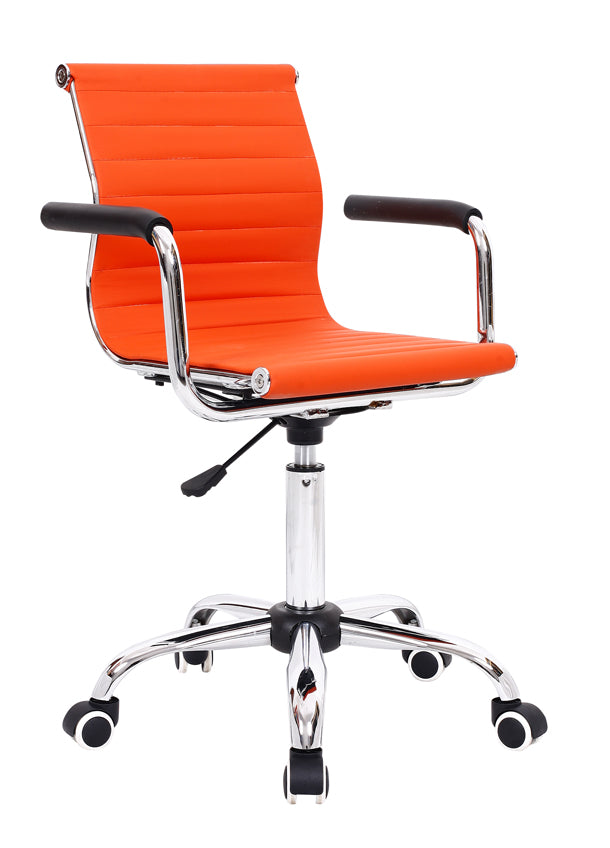 W11 Sitmod Mid-Back Mesh/PU Leather Office Chair, Ergonomic Desk Chair with 2 Base Options, 360° Swivel & Height Adjustment, Multi-Color Stylish Chair for Home Office & Reception