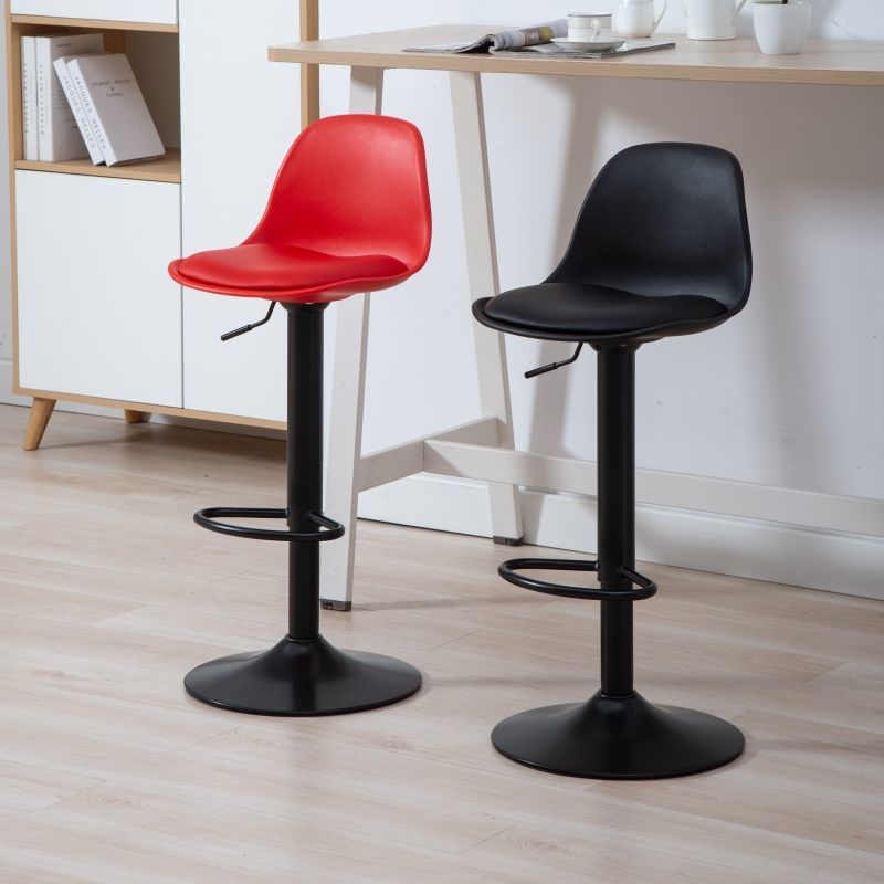 J08 One-Piece Adjustable Bar Stool: Sleek Molded Design, Multi-Hue Options & Stable Disc Base