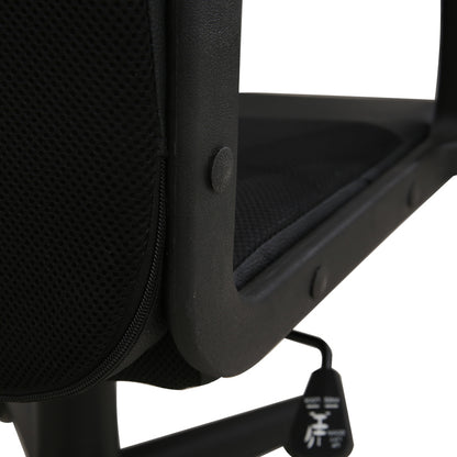 Mid-Back Hybrid Office Chair Ergonomic Desk Chair with PU Leather & Mesh Upholstery 360° Swivel & Height Adjustment Black Office Chair for Home & Corporate Spaces