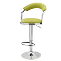 J41 Adjustable Height Bar Stool: Curved Padded Backrest, Colorful Upholstery & Dual-Base Options