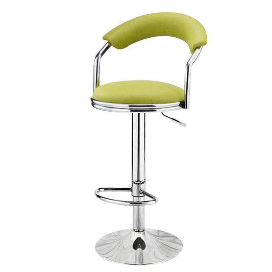Adjustable Height Bar Stool Curved Padded Backrest Colorful Upholstery & Dual-Base Options