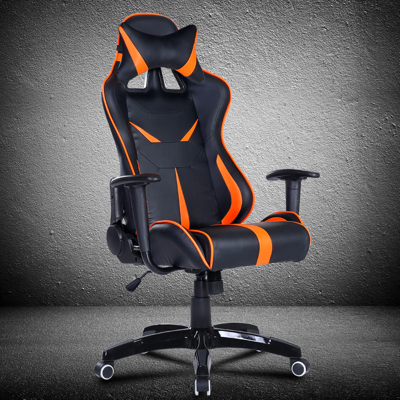 P34 Mecha-Style Gaming Chair: Multi-Color Ergonomic Reclining Chair with PU Leather Upholstery