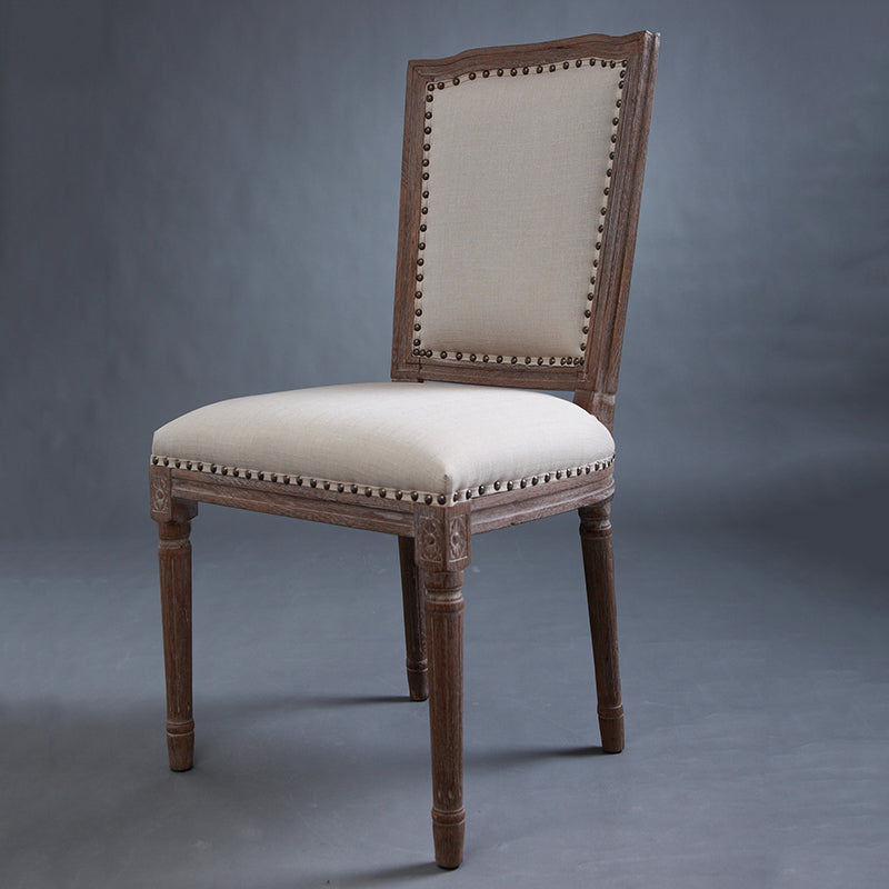 Vintage Wooden Chair with Deer Illustration Upholstered Seat for Dining/Living Room