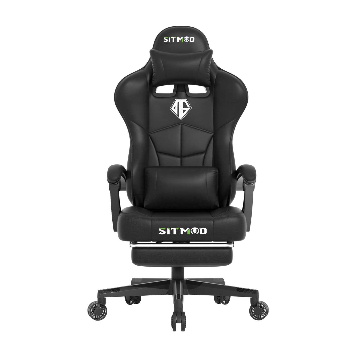 Ergonomic Gaming Chair Core Series Racing-Style Reclining Chair with Extendable Footrest