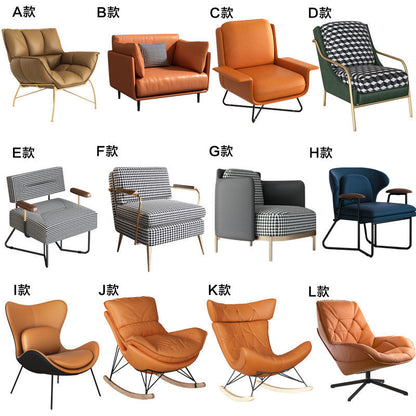 Plush Rocking Armchair Leather Upholstery Wood Rockers & Matching Ottoman for Cozy Lounge Spaces