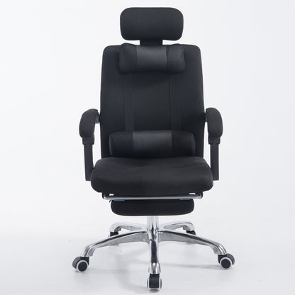 High-Back Reclining Mesh Office Chair Ergonomic Desk Chair with Adjustable Headrest & Dual Lumbar Support Retractable Footrest & 160° Recline 360° Swivel & Height Adjustment Multi-Color Chair for Home Office & Gaming