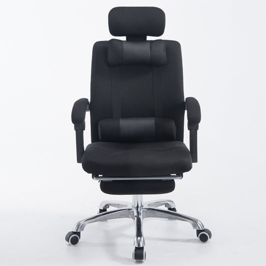 High-Back Reclining Mesh Office Chair Ergonomic Desk Chair with Adjustable Headrest & Dual Lumbar Support Retractable Footrest & 160° Recline 360° Swivel & Height Adjustment Multi-Color Chair for Home Office & Gaming